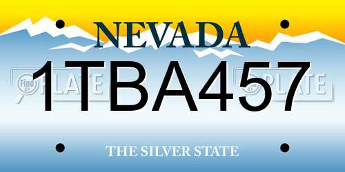 1TBA457 Nevada License Plate