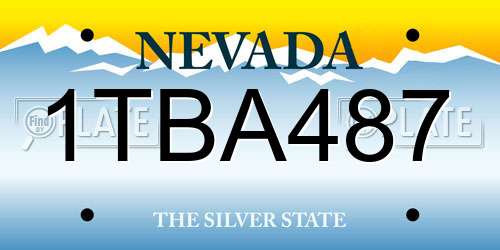 1TBA487 Nevada License Plate