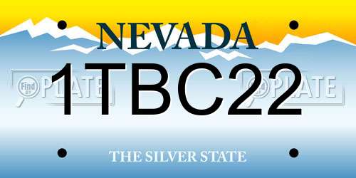 1TBC22 Nevada License Plate