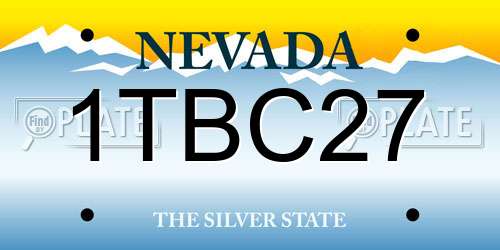 1TBC27 Nevada License Plate