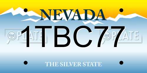 1TBC77 Nevada License Plate