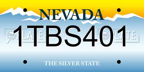1TBS401 Nevada License Plate