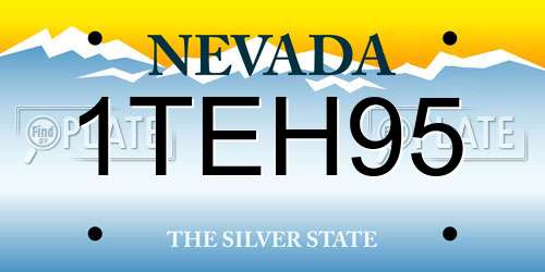 1TEH95 Nevada License Plate