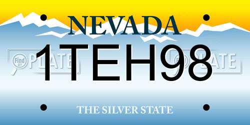 1TEH98 Nevada License Plate