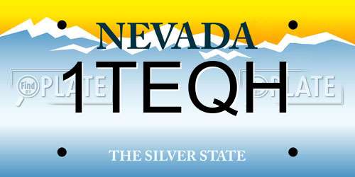 1TEQH Nevada License Plate
