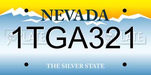 1TGA321 Nevada License Plate