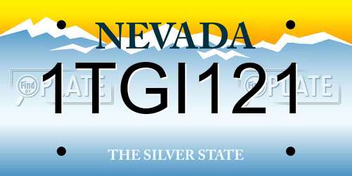 1TGI121 Nevada License Plate