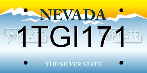 1TGI171 Nevada License Plate