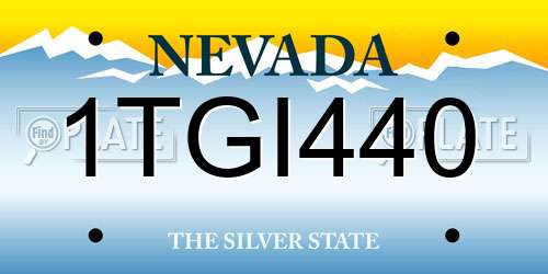 1TGI440 Nevada License Plate