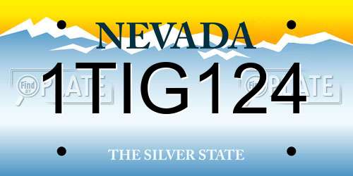 1TIG124 Nevada License Plate