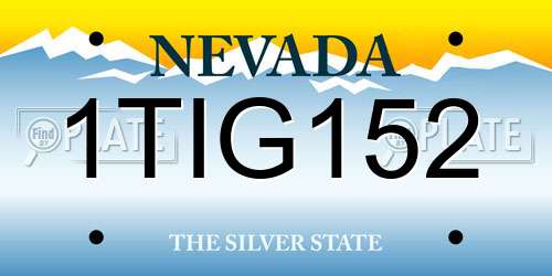 1TIG152 Nevada License Plate