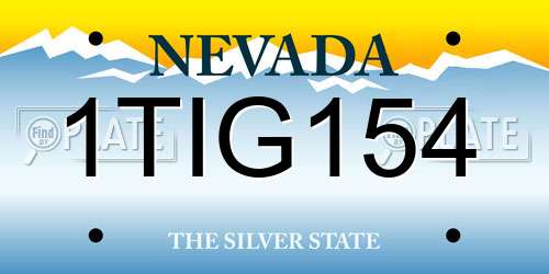 1TIG154 Nevada License Plate