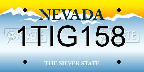 1TIG158 Nevada License Plate