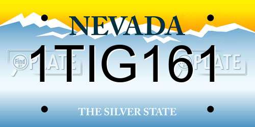 1TIG161 Nevada License Plate