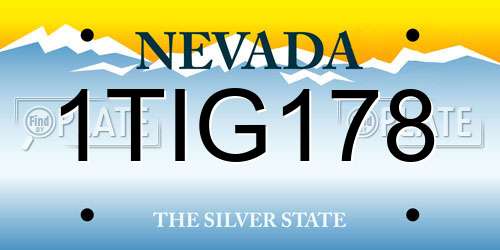 1TIG178 Nevada License Plate