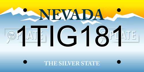 1TIG181 Nevada License Plate