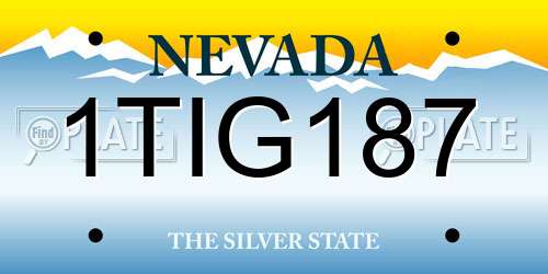 1TIG187 Nevada License Plate