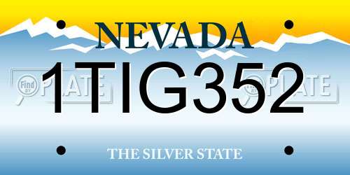 1TIG352 Nevada License Plate