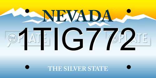 1TIG772 Nevada License Plate
