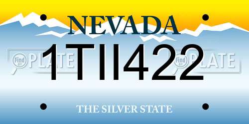 1TII422 Nevada License Plate