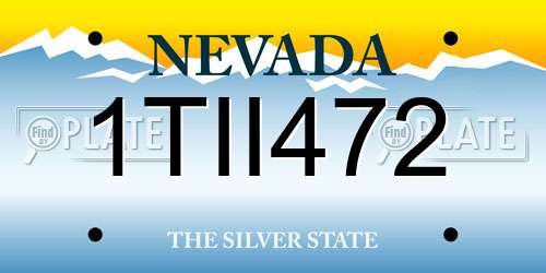 1TII472 Nevada License Plate