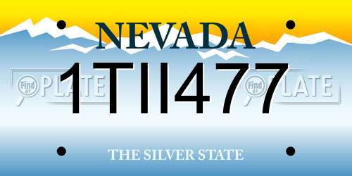 1TII477 Nevada License Plate