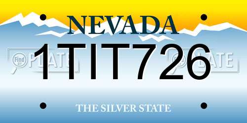 1TIT726 Nevada License Plate