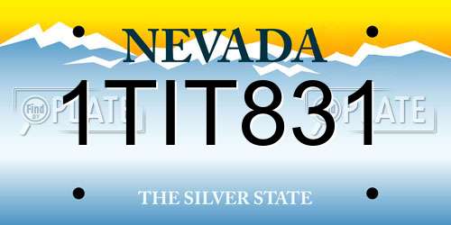 1TIT831 Nevada License Plate