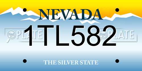 1TL582 Nevada License Plate