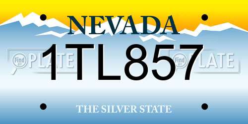 1TL857 Nevada License Plate