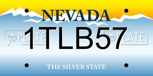 1TLB57 Nevada License Plate