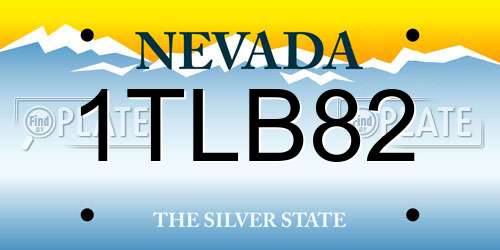 1TLB82 Nevada License Plate