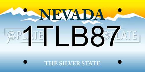 1TLB87 Nevada License Plate