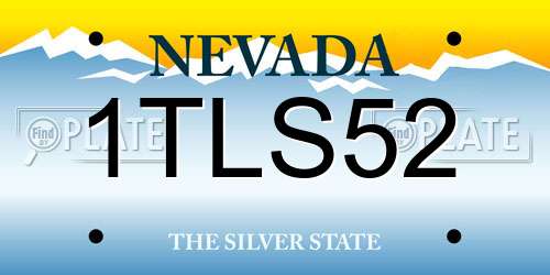1TLS52 Nevada License Plate