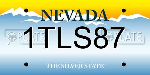 1TLS87 Nevada License Plate