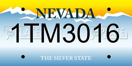 1TM3016 Nevada License Plate