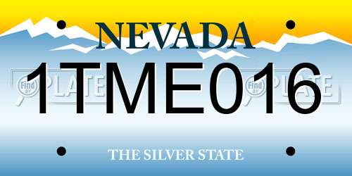 1TME016 Nevada License Plate