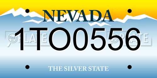 1TO0556 Nevada License Plate