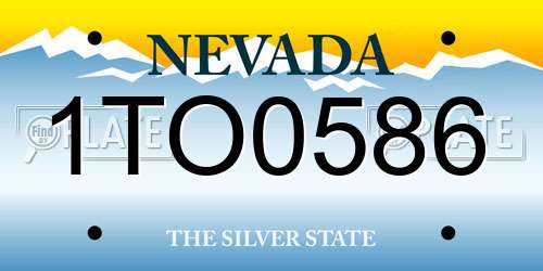 1TO0586 Nevada License Plate