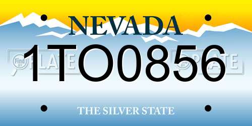 1TO0856 Nevada License Plate