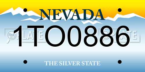 1TO0886 Nevada License Plate