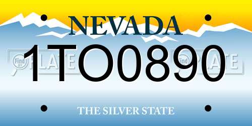 1TO0890 Nevada License Plate