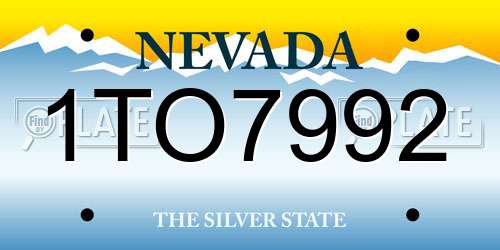 1TO7992 Nevada License Plate