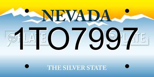 1TO7997 Nevada License Plate