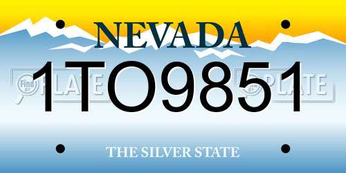 1TO9851 Nevada License Plate