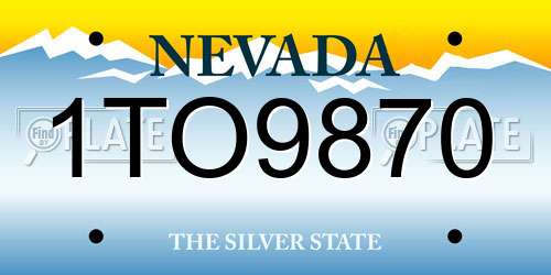 1TO9870 Nevada License Plate