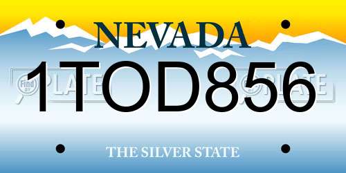 1TOD856 Nevada License Plate