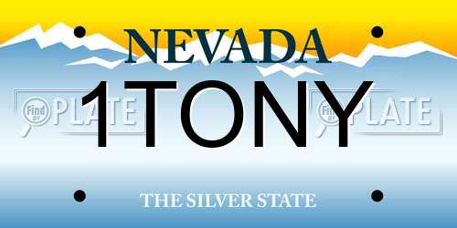 1TONY Nevada License Plate