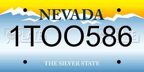 1TOO586 Nevada License Plate