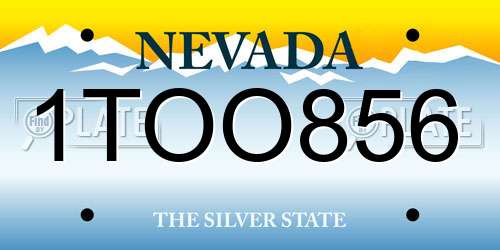 1TOO856 Nevada License Plate
